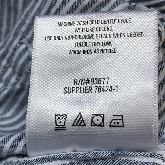 Liz Claiborne Straight Leg Ankle Pants Women's 10 Blue White Striped 100% Cotton - Picture 10 of 10